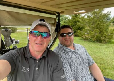 MJ and Brett in Golf Cart