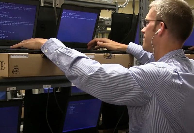 Jim Moore, Engineer, Deploying Laptops at the Westport Depot Facility