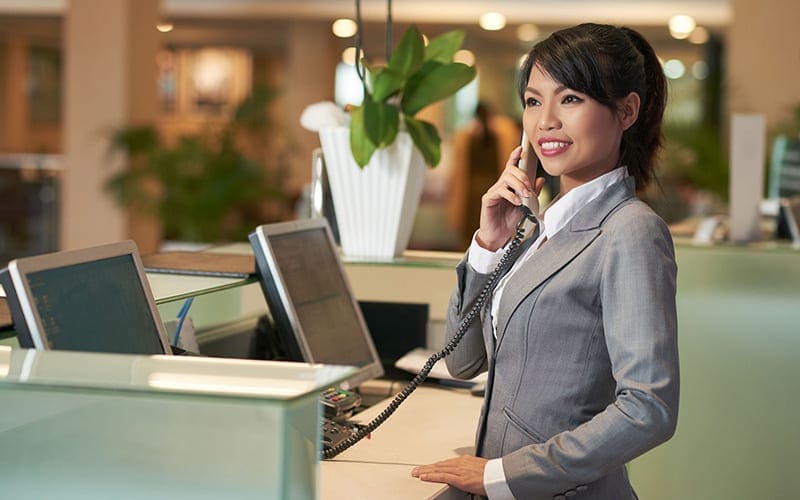 Hospitality Front Desk Answering Phone