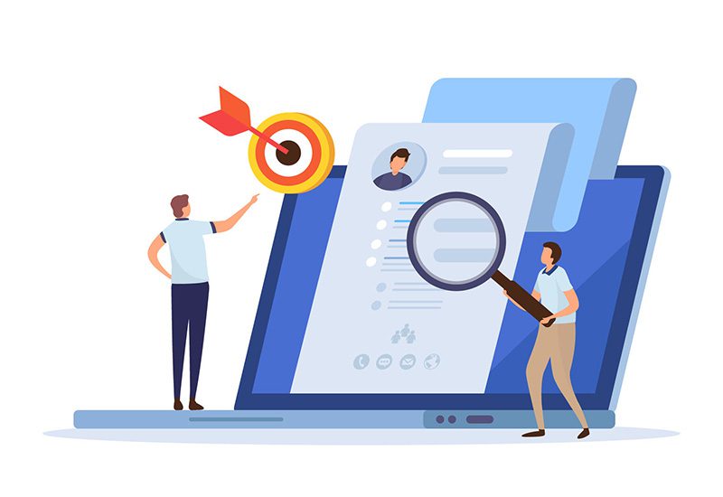 IT Recruiting Services Target and Magnify Glass Concept Illustration