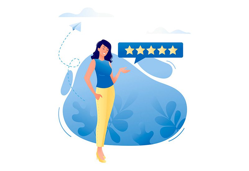Improve Customer Experience Illustration Concept with Stars