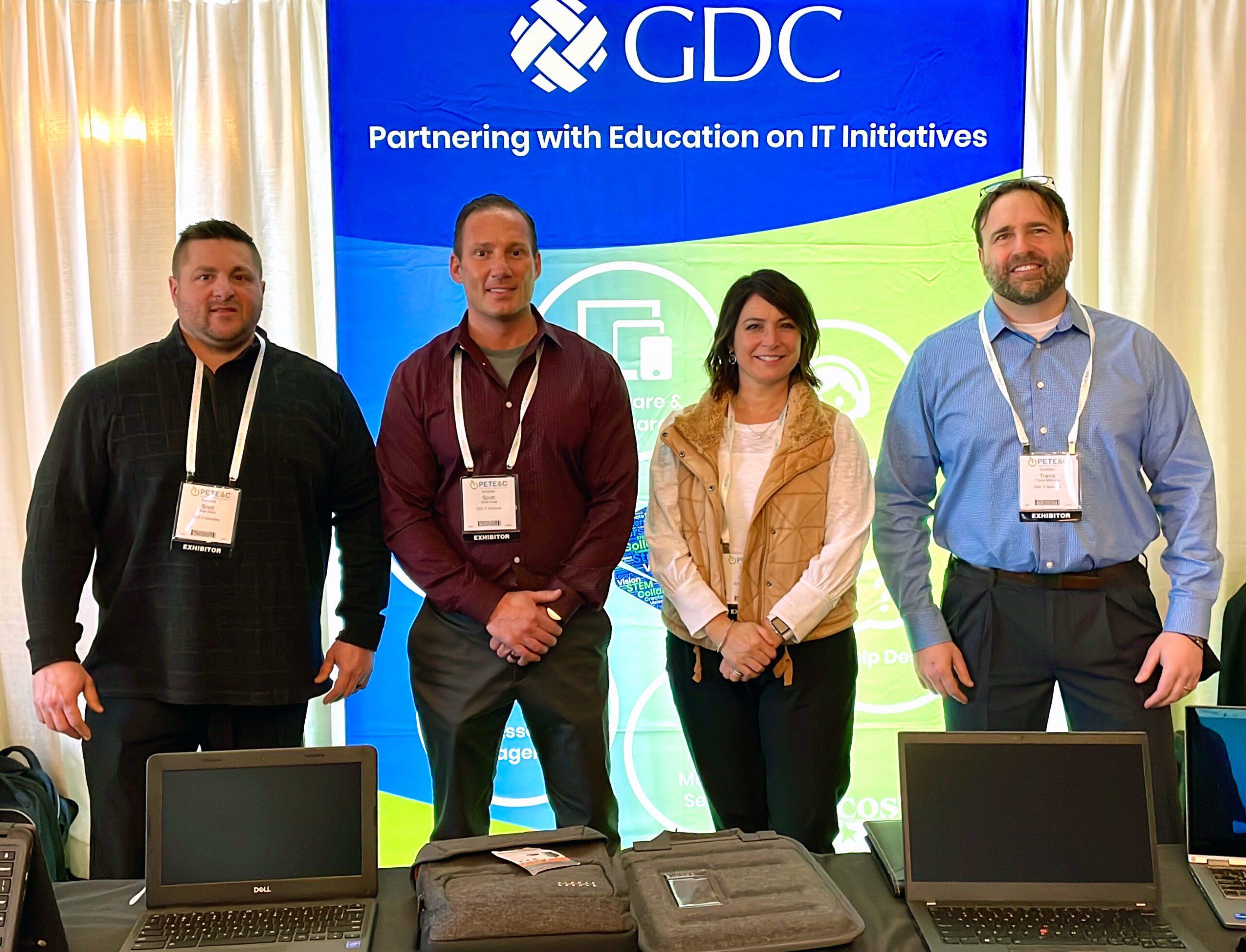 GDC K12 Higher Education Team in GDC Booth at the 2022 Pennsylvania Educational Technology Expo and Conference