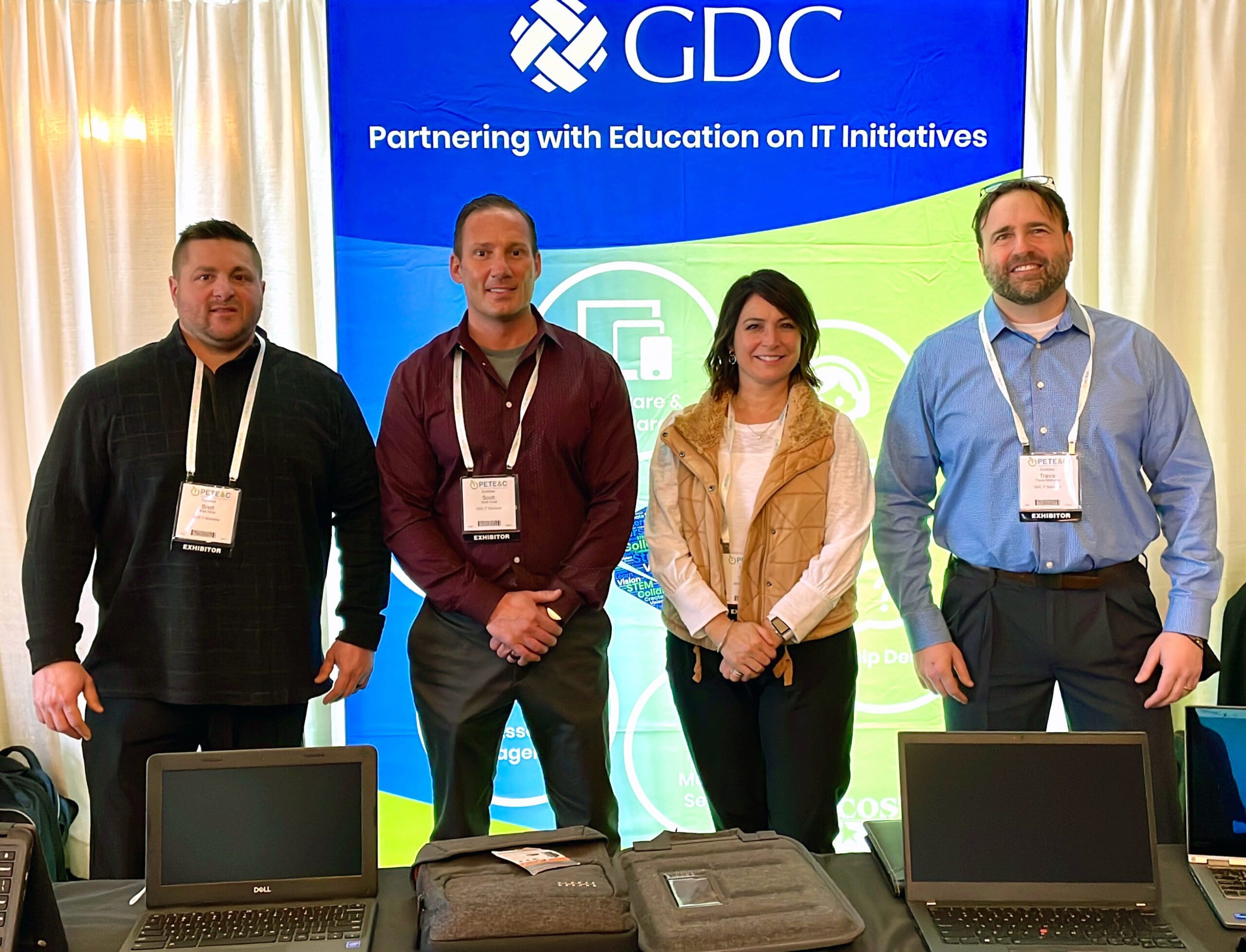 GDC K12 Higher Education Team in GDC Booth at the 2022 Pennsylvania Educational Technology Expo and Conference