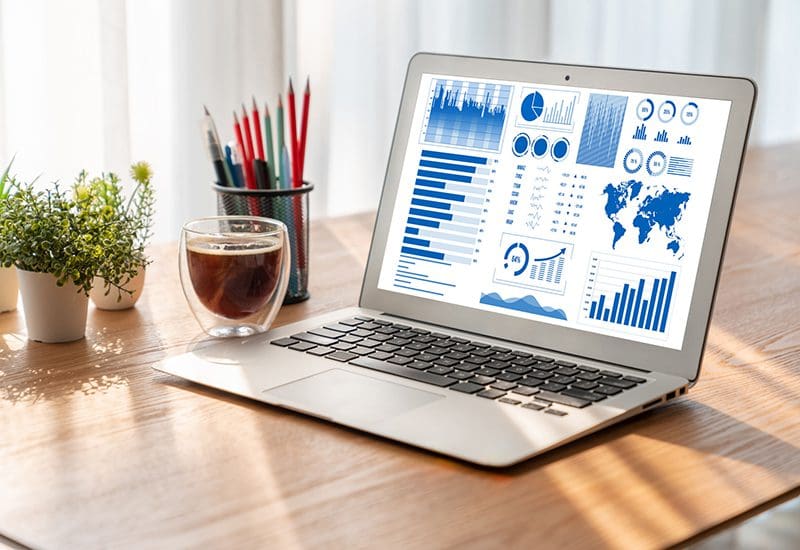 PowerBI Dashboard on Laptop