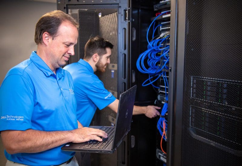 GDC Technicians Working in Server Room