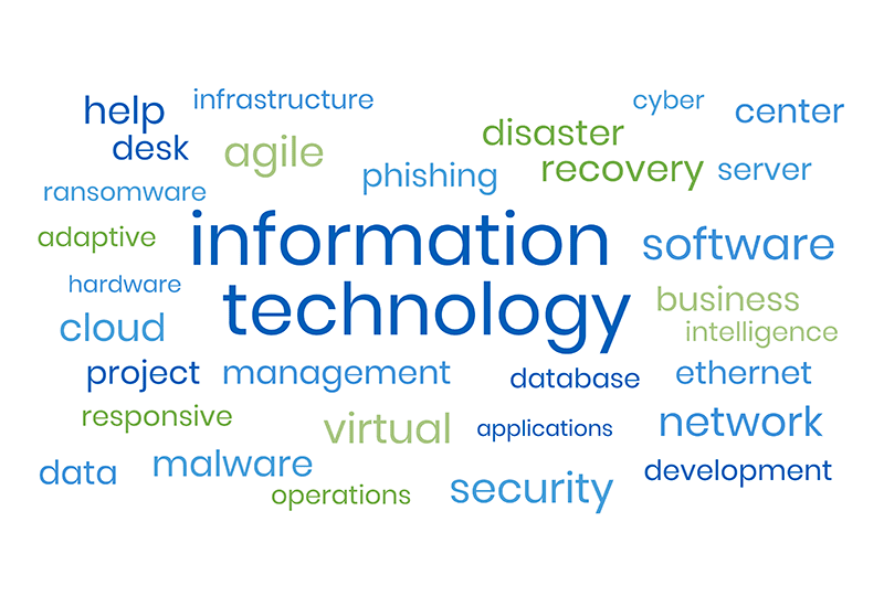Information Technology Terms Word Cloud Art